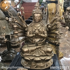 TƯỢNG PHẬT CHUẨN ĐỀ ĐỒNG ĐỎ CAO 60CM