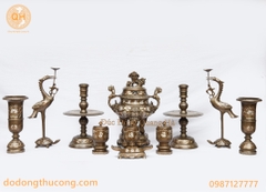 BỘ ĐỈNH NGŨ SỰ ĐỒNG ĐỎ 50 KHẢM TAM KHÍ VÀ PHỤ KIỆN