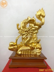 TƯỢNG RỒNG NHẢ NGỌC THẾP VÀNG 9999