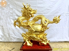 TƯỢNG RỒNG ĐỊA CẦU THẾP VÀNG 9999