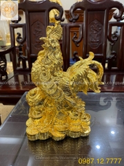 TƯỢNG GÀ NGẬM GIẢI TIỀN MẠ VÀNG
