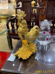 TƯỢNG GÀ HOA HỒNG MẠ VÀNG