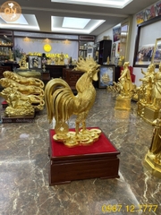 TƯỢNG GÀ ĐỒNG ĐỎ THẾP VÀNG 9999