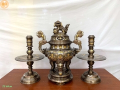Bộ Đỉnh Cao 60cm Khảm Ngũ Sắc