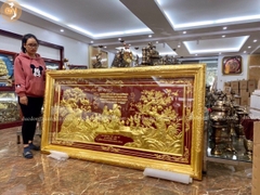 TRANH MỪNG THỌ KÍCH THƯỚC 2,3M*1,2M DÁT VÀNG 9999