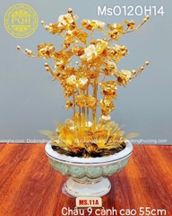 15+ CHẬU LAN BẰNG ĐỒNG MẠ VÀNG 24K TRƯNG BÀY