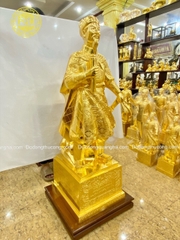 TƯỢNG TRẦN HƯNG ĐẠO CAO 1M2 ĐỒNG ĐỎ THIẾP VÀNG 9999