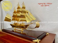 THUYỀN BUỒM MẠ VÀNG 24K KT 1MX65CM