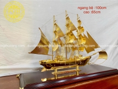 THUYỀN BUỒM MẠ VÀNG 24K KT 1MX65CM