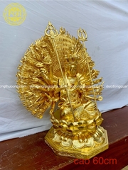 TƯỢNG THIÊN THỦ THIÊN NHÃN CAO 60CM DÁT VÀNG 9999