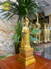 TƯỢNG LÝ THÁI TỔ ĐỒNG ĐỎ THIẾP VÀNG CAO 70CM