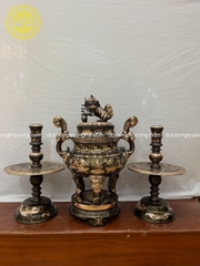 BỘ ĐỈNH ĐỒNG ĐỎ LÀM MÀU PHỚT NỈ CAO 60CM