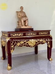 TƯỢNG BÁC HỒ NGỒI  GHẾ MÂY  ĐỒNG ĐỎ CAO 90CM