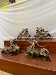 TỲ HƯU ĐÚC ĐỒNG ĐỎ NGANG 28X38CM