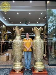 LỌ LỘC BÌNH TỨ QUÝ ĐỒNG VÀNG 1M72
