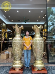 LỌ LỘC BÌNH TỨ QUÝ ĐỒNG VÀNG 1M72