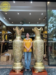 LỌ LỘC BÌNH TỨ QUÝ ĐỒNG VÀNG 1M72