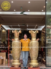LỌ LỘC BÌNH TỨ QUÝ ĐỒNG VÀNG 1M72