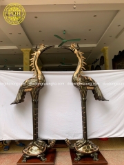 ĐÔI HẠC ĐỒNG ĐỎ CẠO MÀU 2m2