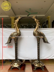 ĐÔI HẠC ĐỒNG ĐỎ CẠO MÀU 2m2