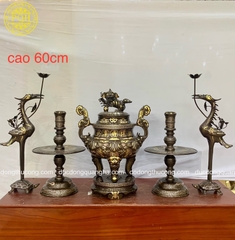 BỘ ĐỈNH NGŨ SỰ ĐỒNG ĐỎ 60 KHẢM TAM KHÍ VÀ DÁT ĐIỂM VÀNG