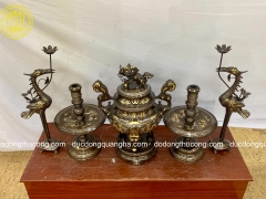 BỘ ĐỈNH NGŨ SỰ ĐỒNG ĐỎ 60 KHẢM TAM KHÍ VÀ DÁT ĐIỂM VÀNG