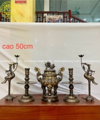 BỘ ĐỈNH NGŨ SỰ ĐỒNG ĐỎ 50 KHẢM TAM KHÍ DÁT ĐIỂM VÀNG