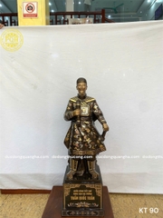 TƯỢNG TRẦN HƯNG ĐẠO KHẢM NGŨ SẮC CAO 90CM