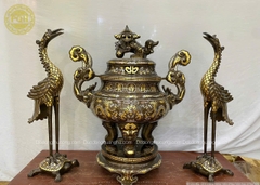 BỘ ĐỈNH NGŨ SỰ ĐỒNG ĐỎ 80 KHẢM TAM KHÍ VÀ DÁT ĐIỂM VÀNG