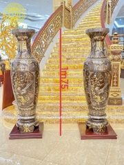 Lọ lộc bình khảm tam khí dát điểm vàng cao 1m75