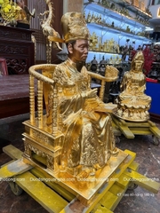 Cụ tổ đúc đồng đỏ dát vàng 9999
