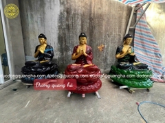 Phật bà quan âm đồng đỏ làm màu cao 1m55