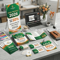 Gói In Trọn Bộ Khai Trương - Tờ Rơi + Standee + Name Card + Banner
