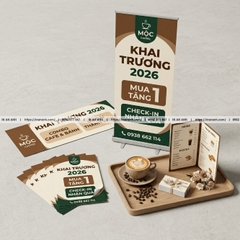 Gói In Trọn Bộ Khai Trương - Tờ Rơi + Standee + Name Card + Banner