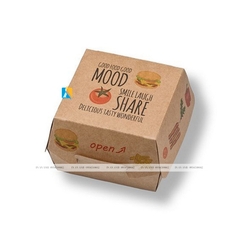In hộp giấy đựng hamburger theo yêu cầu, hộp sẵn GIÁ RẺ, mẫu đẹp 2025