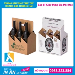 Hộp giấy đựng bia được thiết kế đẹp xách 6 chai, 4 chai, 2 chai