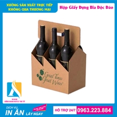 Hộp giấy đựng bia được thiết kế đẹp xách 6 chai, 4 chai, 2 chai