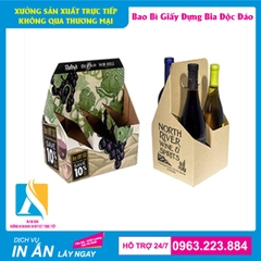 Hộp giấy đựng bia được thiết kế đẹp xách 6 chai, 4 chai, 2 chai