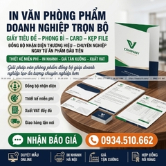 In Văn Phòng Phẩm Doanh Nghiệp Trọn Bộ - Giấy Tiêu Đề, Phong Bì, Card, Kẹp File