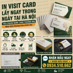 In Card Visit Lấy Ngay Trong Ngày Tại Hà Nội - Nhanh Sau 2 Giờ