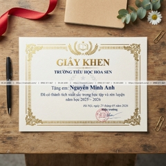 In Giấy Khen Bằng Khen Giá Rẻ Thiết Kế Mẫu Đẹp Trang Trọng