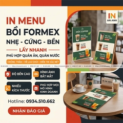 In Menu Bồi Formex - Nhẹ, Cứng, Lấy Nhanh, Giá Rẻ Cho Quán