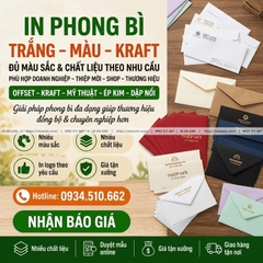 In Phong Bì Trắng, Màu, Kraft - Đủ Màu Sắc & Chất Liệu Theo Nhu Cầu