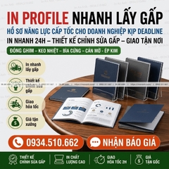 In Profile Nhanh, Lấy Gấp - Hồ Sơ Năng Lực Cấp Tốc Cho Doanh Nghiệp Kịp Deadline