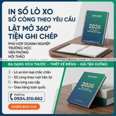 In Sổ Lò Xo, Sổ Còng Theo Yêu Cầu - Lật Mở 360°, Tiện Ghi Chép, Giá Rẻ