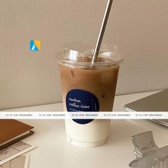 In tem dán ly trà sữa, ly cafe nhựa đẹp lấy nhanh, giá rẻ