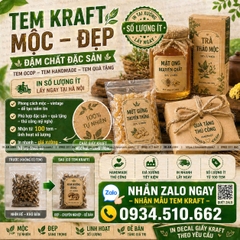 In Decal Kraft Organic, Mộc Mạc Lấy Ngay
