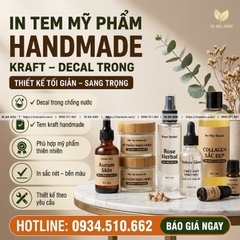 In Tem Mỹ Phẩm Handmade Kraft, Decal Trong