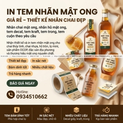 In Tem Nhãn Mật Ong Giá Rẻ Thiết Kế Nhãn Chai Mật Ong Đẹp