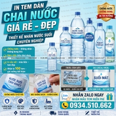 In Tem Chai Nước Suối Cuộn Flexo Dán Tự Động